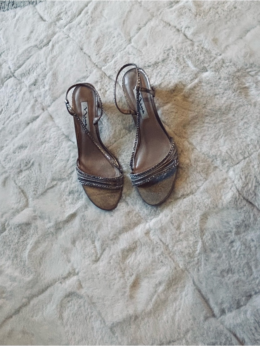 Nina NY Gold Strappy Heels - Picture 11 of 11